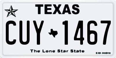 TX license plate CUY1467