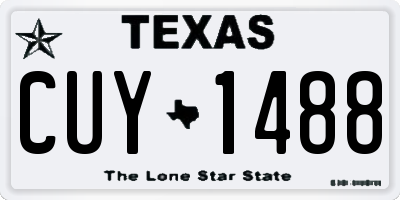 TX license plate CUY1488