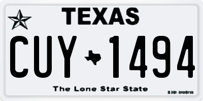 TX license plate CUY1494