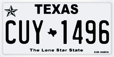 TX license plate CUY1496