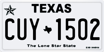 TX license plate CUY1502