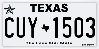 TX license plate CUY1503