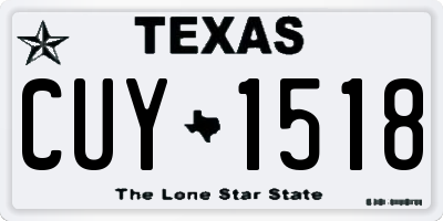 TX license plate CUY1518