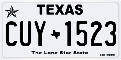 TX license plate CUY1523