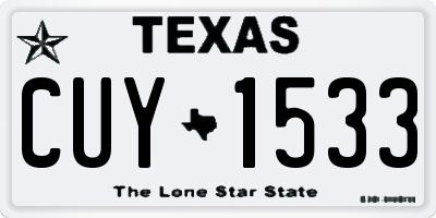TX license plate CUY1533