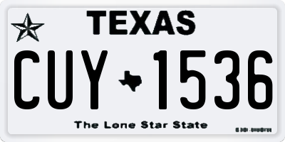 TX license plate CUY1536
