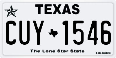 TX license plate CUY1546