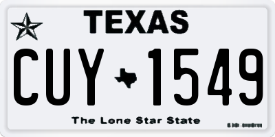 TX license plate CUY1549