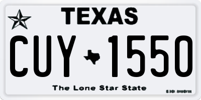 TX license plate CUY1550