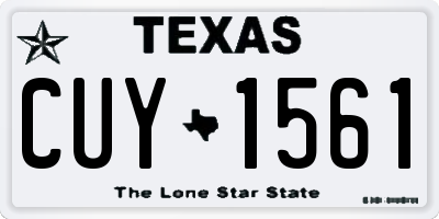 TX license plate CUY1561
