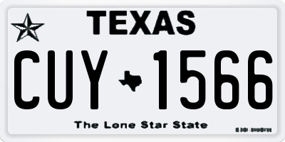 TX license plate CUY1566