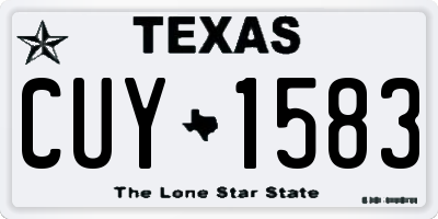 TX license plate CUY1583