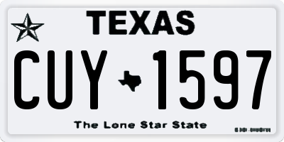 TX license plate CUY1597