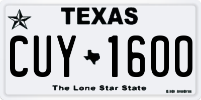 TX license plate CUY1600