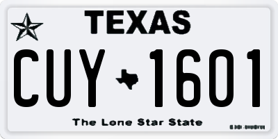 TX license plate CUY1601