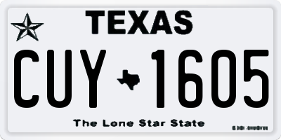 TX license plate CUY1605