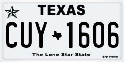TX license plate CUY1606