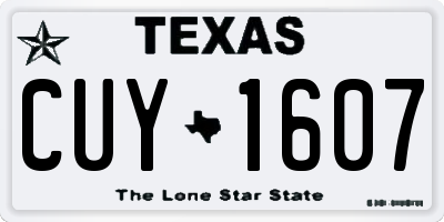 TX license plate CUY1607