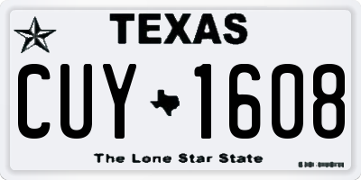 TX license plate CUY1608