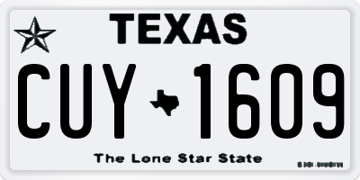 TX license plate CUY1609