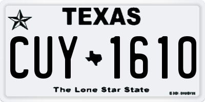 TX license plate CUY1610