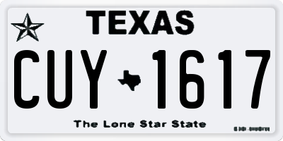 TX license plate CUY1617