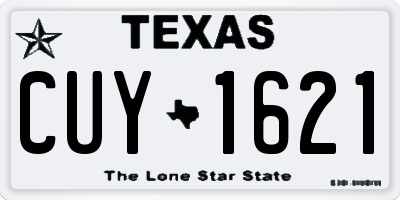 TX license plate CUY1621