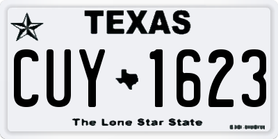 TX license plate CUY1623