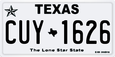 TX license plate CUY1626