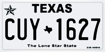 TX license plate CUY1627