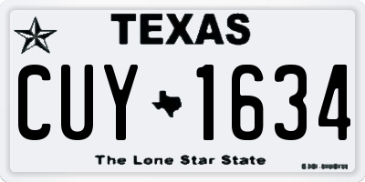 TX license plate CUY1634