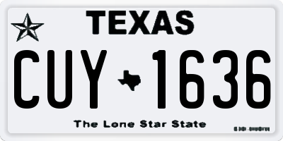 TX license plate CUY1636