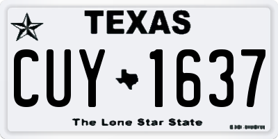 TX license plate CUY1637