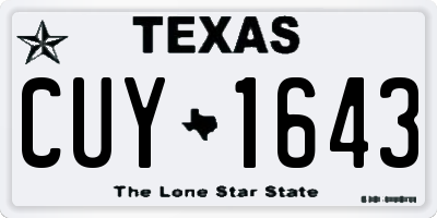 TX license plate CUY1643