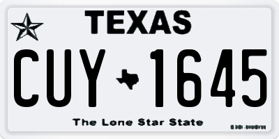 TX license plate CUY1645