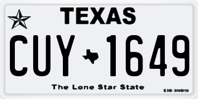 TX license plate CUY1649