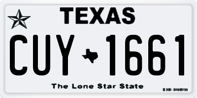 TX license plate CUY1661