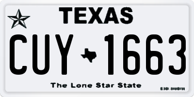 TX license plate CUY1663