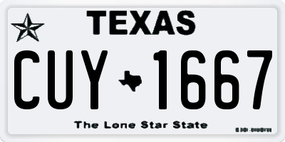 TX license plate CUY1667