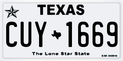 TX license plate CUY1669