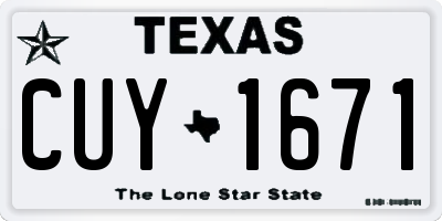 TX license plate CUY1671
