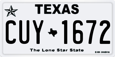 TX license plate CUY1672