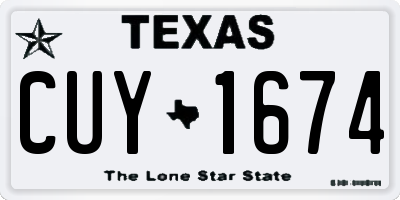TX license plate CUY1674