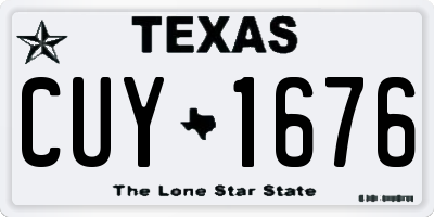 TX license plate CUY1676