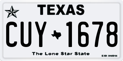 TX license plate CUY1678