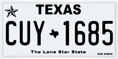 TX license plate CUY1685