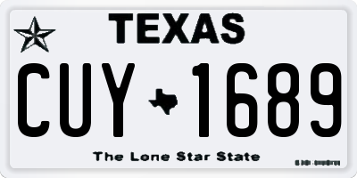 TX license plate CUY1689