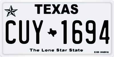 TX license plate CUY1694