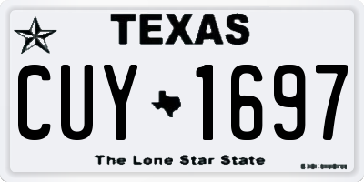 TX license plate CUY1697