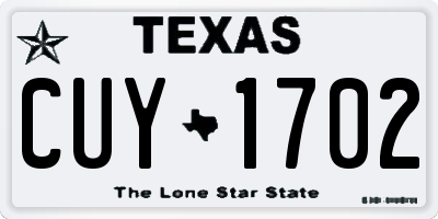 TX license plate CUY1702